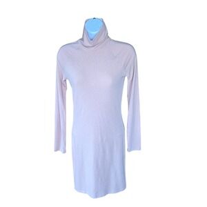 Forever 21 Peachy Pink Turtleneck Mini Dress Long Sleeve Womens S Casual Bodycon